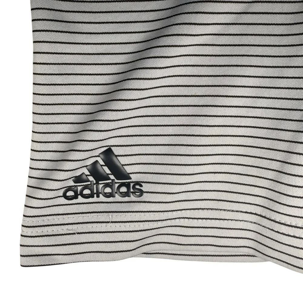 Adidas Loch Lloyd Golf Polo Gray Striped Country Club Men’s Large Kansas City